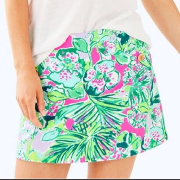 EUC Lilly Pulitzer Madison Skort in Early Bloomer #23343 Built in shorts Sz S